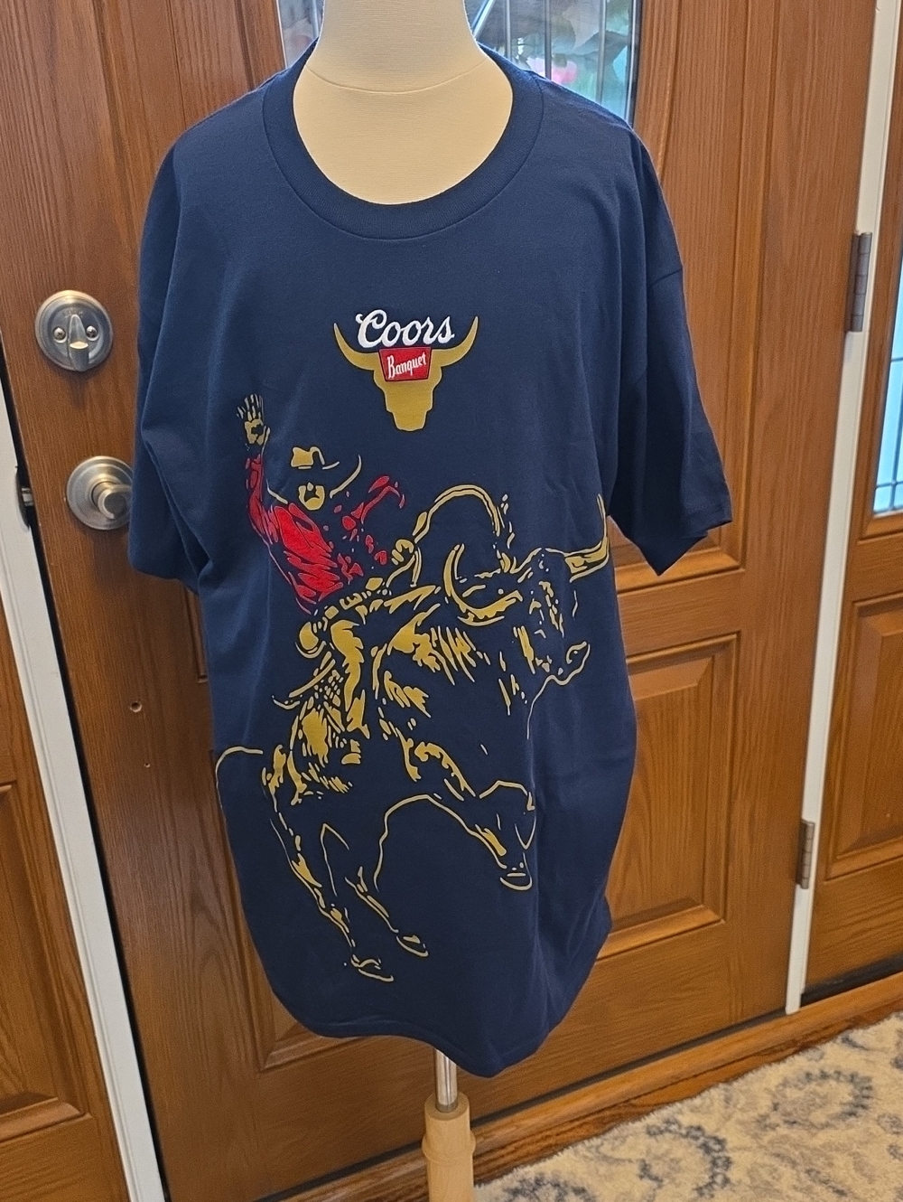 Coors Navy Short Sleeve Graphic Rodeo Tee NWOT
